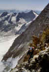 na Agassizjoch, vzadu SZ "kotel" Oberaarhornu (3631 m) (59507 bytes)